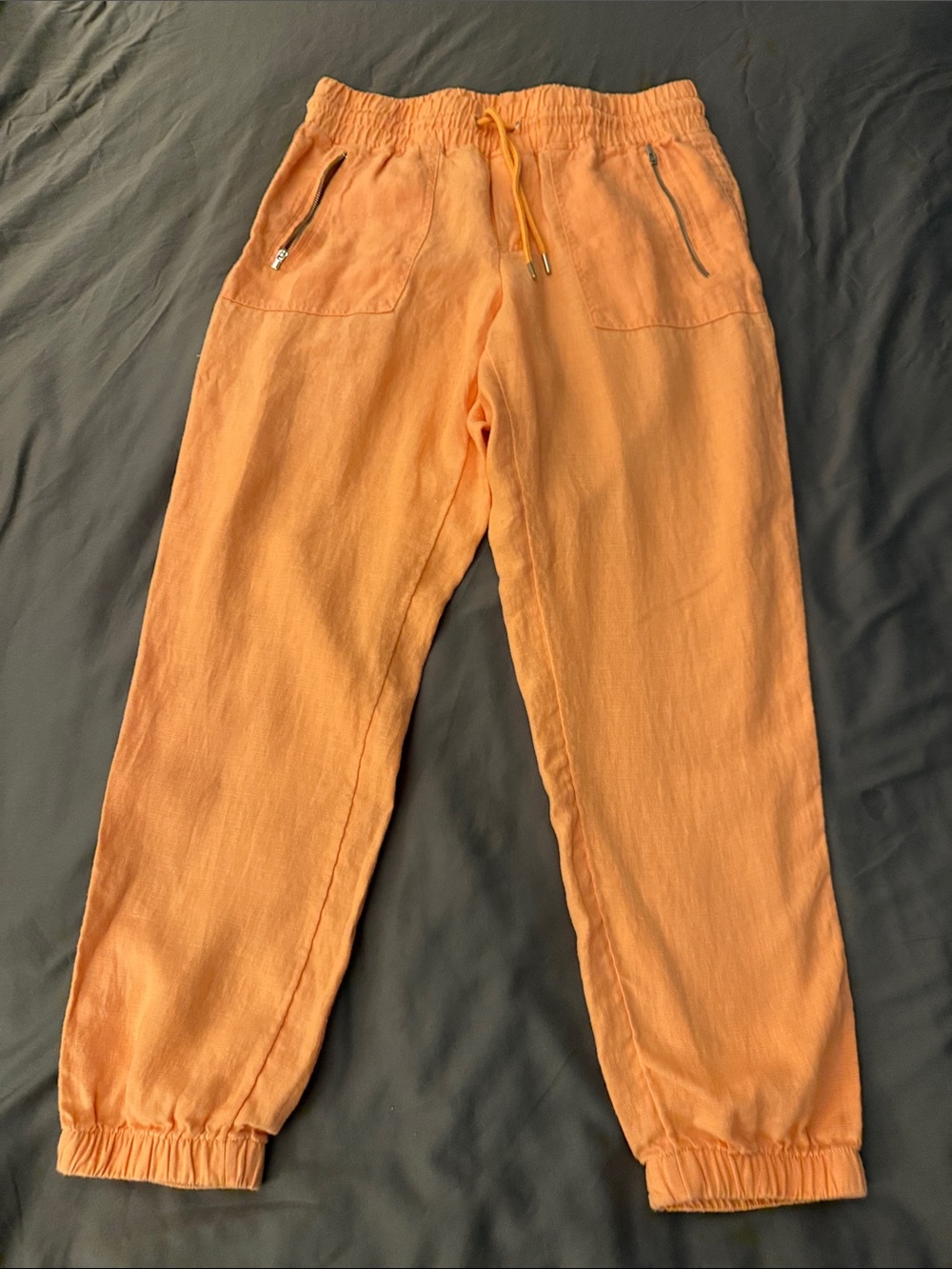 Athleta Orange Joggers with Zippered Pockets